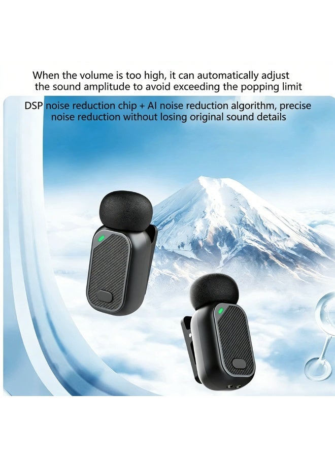 mini6 Mini Wireless Microphone Bluetooth Clip-on Lapel Mic Noise Cancelling Portable Recording Mic for TikTok YouTube Vlog microphone for vlogging  microphone bluetooth - Image 4